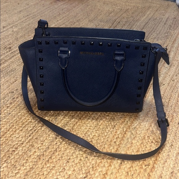 Michael Kors Black Studded Satchel - Picture 4 of 7